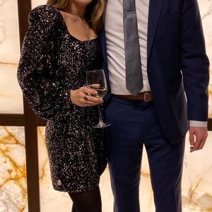 Zara black sequin dress